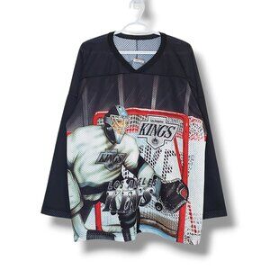 Vintage 90s Los Angeles Kings All Over Print CCM NHL Jersey Black Size XL
